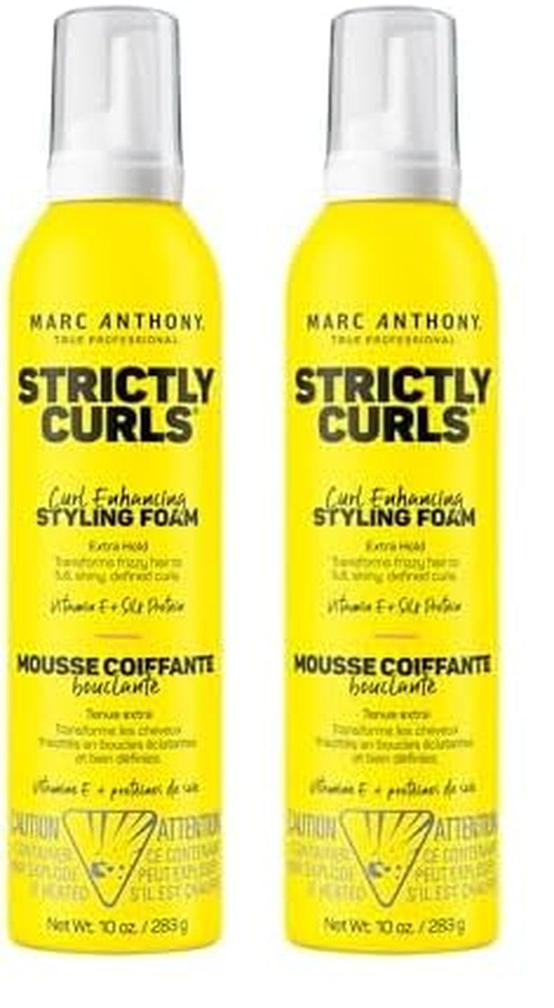 Marc Anthony Curl Enhancing Styling Foam, Extra Hold, Strictly Curls - Vitamin E & Silk Proteins Transforms Frizzy Hair to Full, Shiny, Defined Curls - Sulfate-Free Anti-Frizz Styling Mousse Product