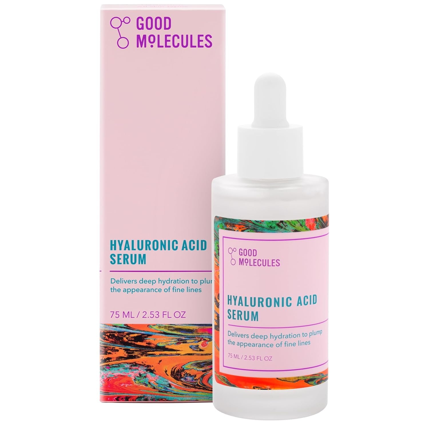Good Molecules Hyaluronic Acid Serum - Hydrating, Non-Greasy Formula to Moisturize, Plump - 1% HA, Anti-Aging, Water-Based Skincare for Face