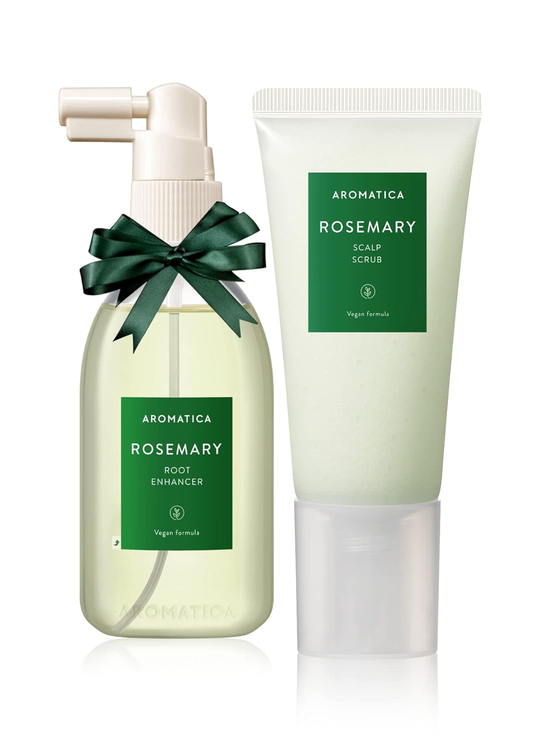 Aromatica Rosemary Root Enhancer and Scalp Scrub Set - Rosemary Water Spray and Scalp Exfoliator for Dry Scalp Treatment, Refresh Your Hair with Rosemary Oil Scalp Care for Mothers Gift Set