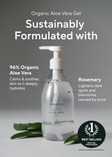 Aromatica Organic Aloe Vera Gel 10.14Oz/300Ml, after Sun Care and Sunburn Relief with Pure Aloe Vera Gel Face&Hair, Sun Burn Moisturizer EWG Verified
