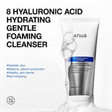 ANUA Hydrating Gentle Foaming Cleanser, Hyaluronic Acid, Glycerin, Zinc, Panthenol, Korean Face Wash for Dry Skin, for Double Cleansing, Korean Skincare (150Ml/5.07Fl Oz.)