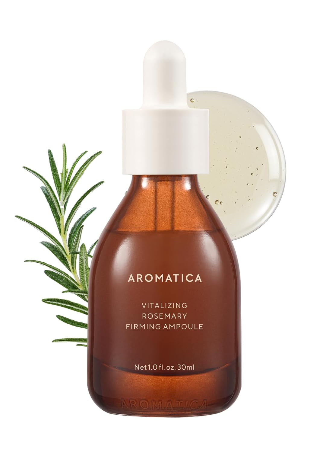 Aromatica Vitalizing Rosemary Firming Ampoule Serum 30Ml - Skin Revitalizing Retinol Serum for Face, Moisturizing & Strengthening Skin Barrier