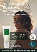 Aromatica Rosemary Scalp Scrub 5.82Oz / 165G, Scalp Treatment, Scalp Exfoliator with Salt Scrub for Oily Scalp, Dandruff, Build up Remover