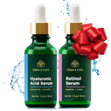 Tree of Life Beauty Facial Skin Care Set, Brightening, Firming, Hydrating, Dry Face, Dermatologist Tested - Trio Power Kit, Vitamin C, Retinol and Hyaluronic Acid, 3 Count of 1 Fl Oz