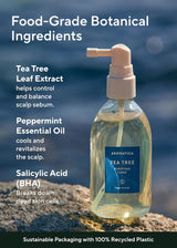 Aromatica Tea Tree Purifying Tonic 3.38Oz, Paraben, Silicone, Sulfate Free | Vegan | Soothing & Cooling Tonic for Your Scalp | Helps Hair Look Healthier and Nourished | Natural Ingredients Only