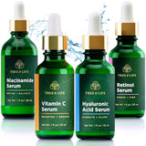 Tree of Life Beauty Facial Skin Care Set, Brightening, Firming, Hydrating, Dry Face, Dermatologist Tested - Trio Power Kit, Vitamin C, Retinol and Hyaluronic Acid, 3 Count of 1 Fl Oz