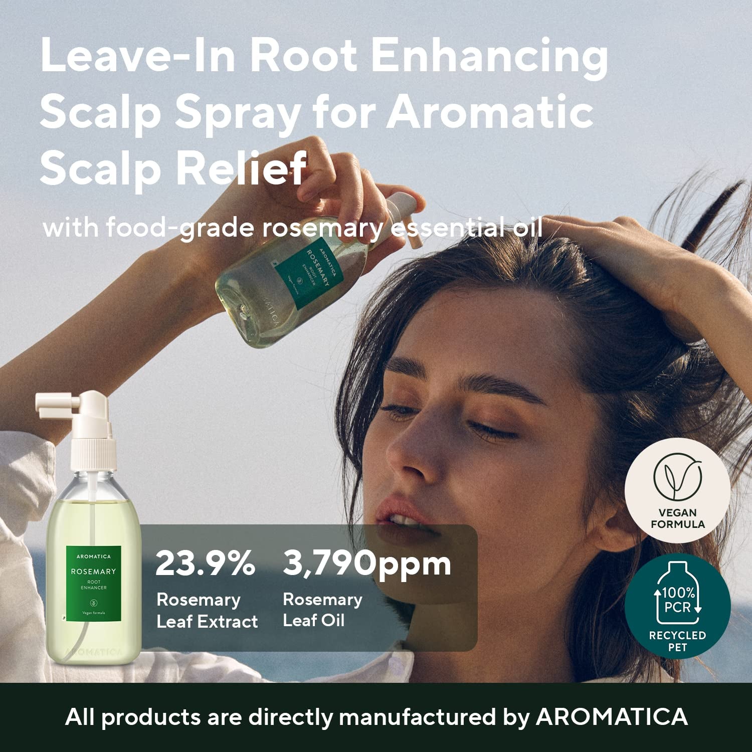 Aromatica Rosemary Root Enhancer and Scalp Scrub Set - Rosemary Water Spray and Scalp Exfoliator for Dry Scalp Treatment, Refresh Your Hair with Rosemary Oil Scalp Care for Mothers Gift Set