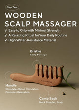 Aromatica Rosemary Root Enhancer & Wooden Scalp Massager Set - Hair Scalp Massager with Rosemary Water Scalp Serum for Hair Growth, Hair Care for Women, Mothers Day Gifts
