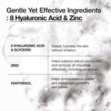 ANUA Hydrating Gentle Foaming Cleanser, Hyaluronic Acid, Glycerin, Zinc, Panthenol, Korean Face Wash for Dry Skin, for Double Cleansing, Korean Skincare (150Ml/5.07Fl Oz.)