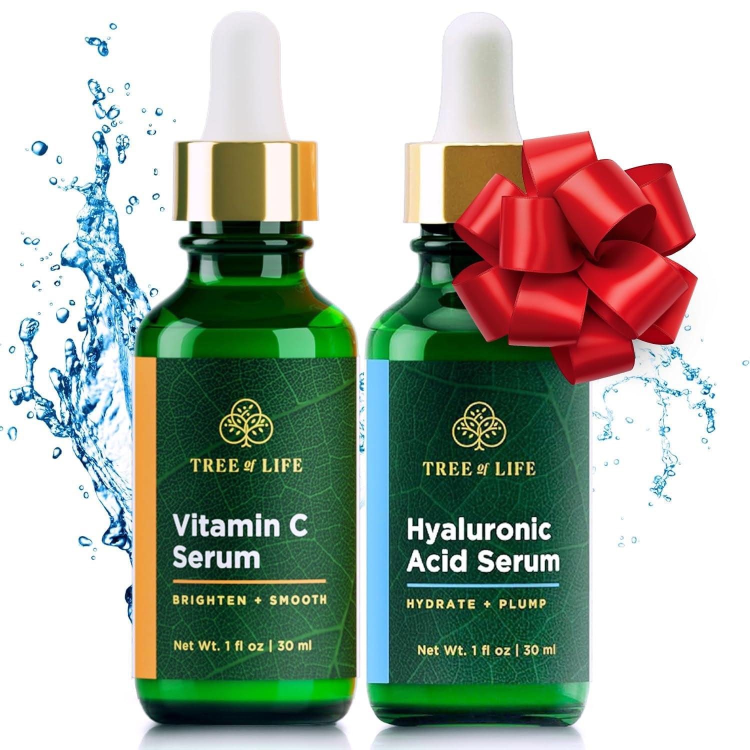 Tree of Life Beauty Facial Skin Care Set, Brightening, Firming, Hydrating, Dry Face, Dermatologist Tested - Trio Power Kit, Vitamin C, Retinol and Hyaluronic Acid, 3 Count of 1 Fl Oz